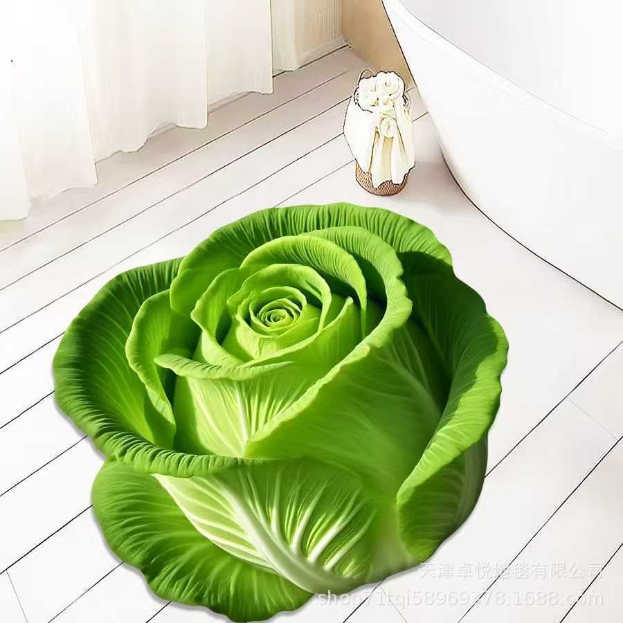 3D Carpet Living Room Bedroom Floral Carpet Easy To Maintain Anti Slip Easy To Clean Foot Mat