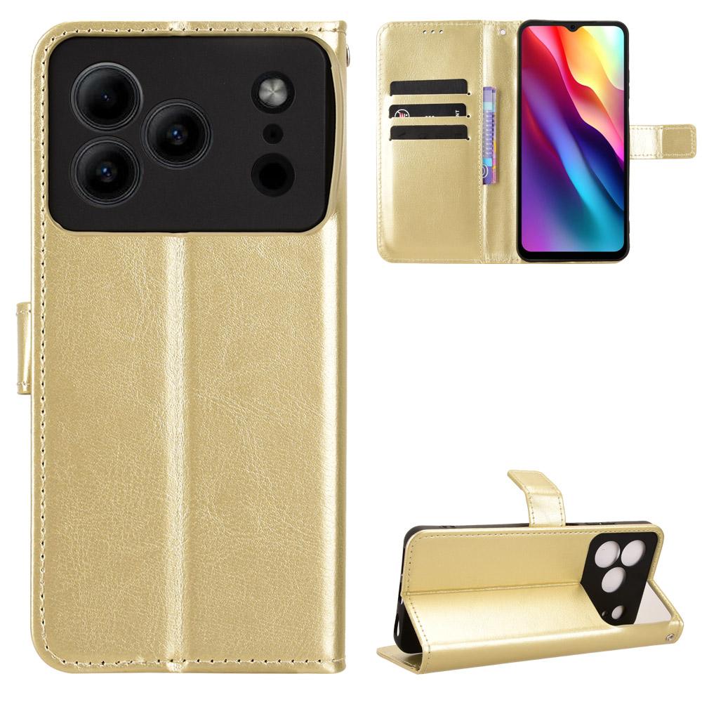 

Чохли-книжки для Doogee Note 56, Note 56 Pro зі штучної шкіри, повний захист корпусу, протиударний, міцний, ретро чохол для телефону золотий