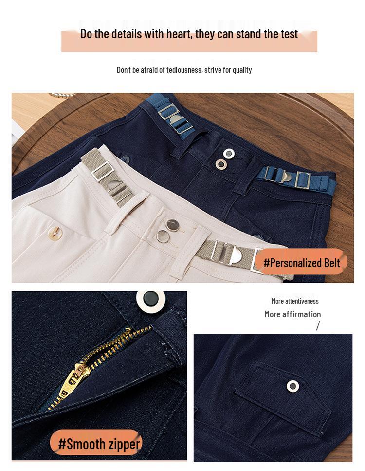 Women's High-Waist Curved Knife Pants - Spring/Autumn 2026, Slimming, Versatile, Straight-Leg, Niche Design.