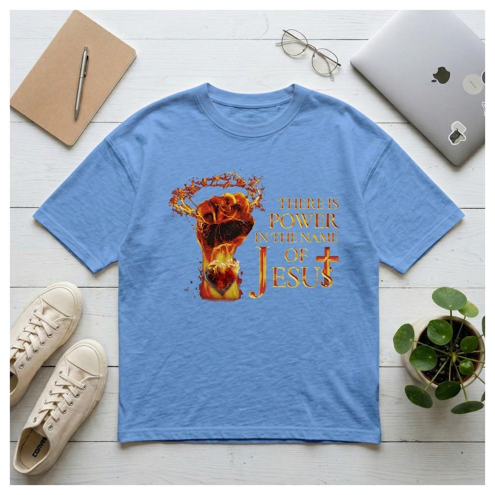 

Powerful Name Of Jesus TShirt Christian Religious Graphic Tee Positive Gift Unisex T-Shirt M