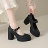 2026 New Platform High Heels Mary Jane Shoes Fashion Shallow Shoes 2026 Vintage Spring Autumn Wedding Pumps
