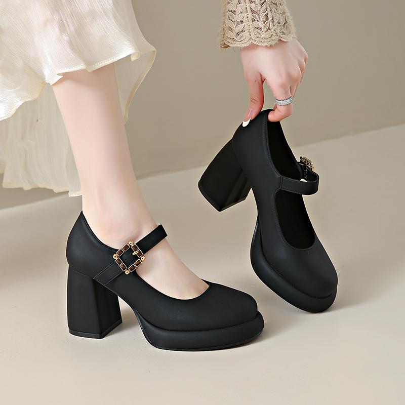 2026 New Platform High Heels Mary Jane Shoes Fashion Shallow Shoes 2026 Vintage Spring Autumn Wedding Pumps