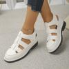 Damen Sommer Atmungsaktive Hohlgefütterte Plattform-Klettverschluss-Sandalen mit geschlossener Zehenpartie, Erhältlich in großen Größen.