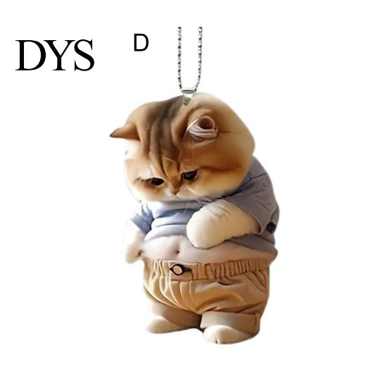 Fat Belly Cat Decor Automobile Pendant Car Ornament Lightweight Colorful Decoration Acrylic Hanging Mirror Windows Bags Striking