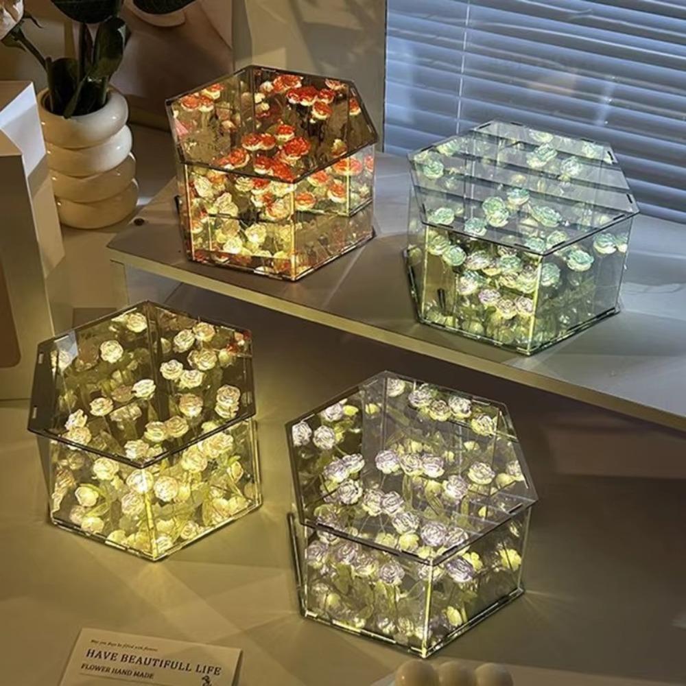 Home Ornament Tulip Octagon Nightlight DIY Material Package Tulip Table Lamp  for Living Room