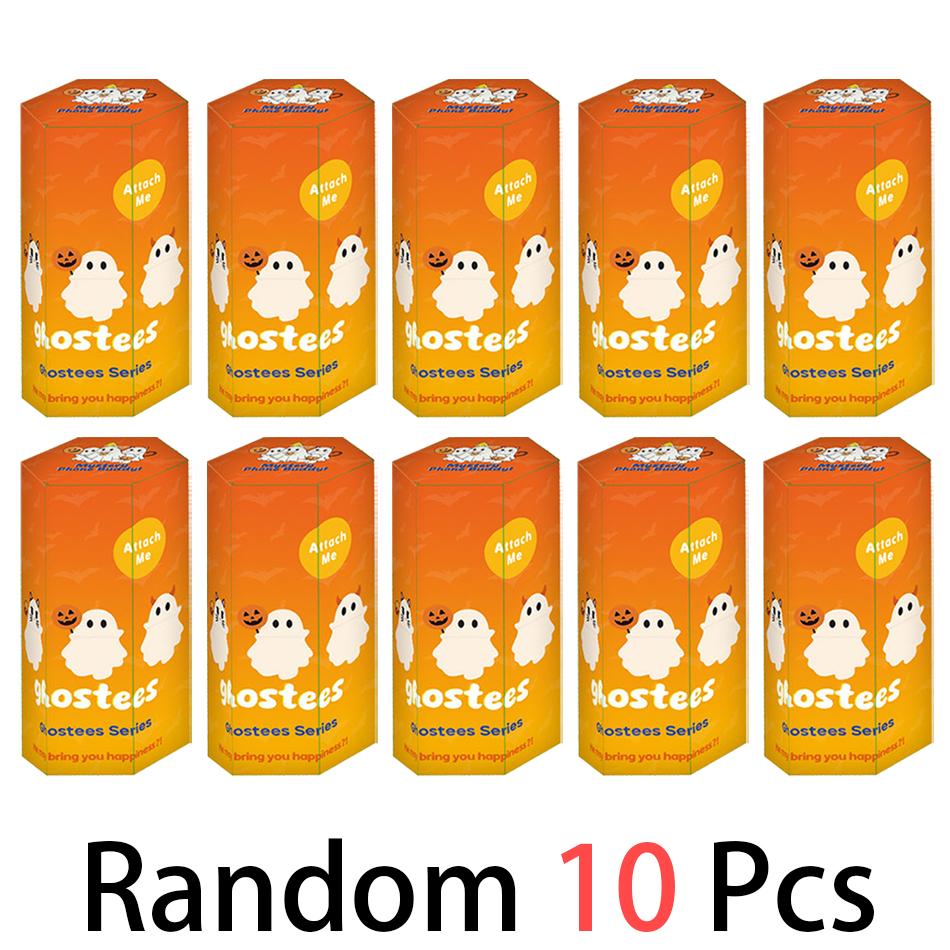 Halloween Ghost Figurine for Phone Decorations Cute Ghost Model Mini Figure Peel-and-stick Decorations For Cell Phone Tablet