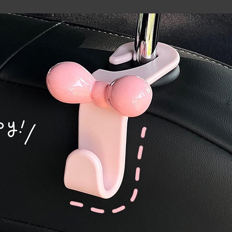 Dopamine Pink Bow Car Seat Hook - Women's Interior Storage Accessory & New Car Gift