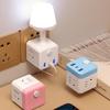 Multifunctional USB Cube Night Light Socket with Bedroom Lamp