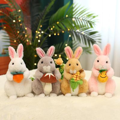 Simulation Rabbit Plush Toy Realistic Bunny Stuffed Doll Lifelike Animal Toys for Kids Girls Birthday Gift Room Decor