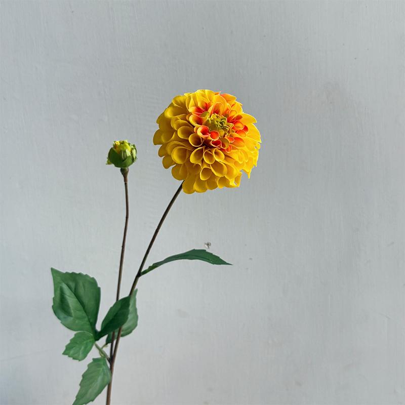 Artificial Moisturizing 2Head Dahlia Real Touch Flowers Bridal Bouquet Wedding Decoration Party Floral Home Decor Dahlia