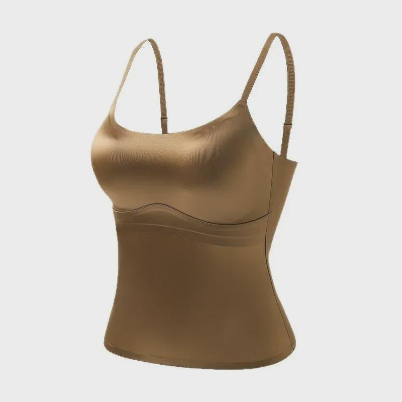 Women's Seamless Silk Camisole with Chest Pad - Sexy, Cool, and Stylish for Spring & Summer