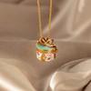 Colorful Bow Gift Box Necklace Pendant for Mom