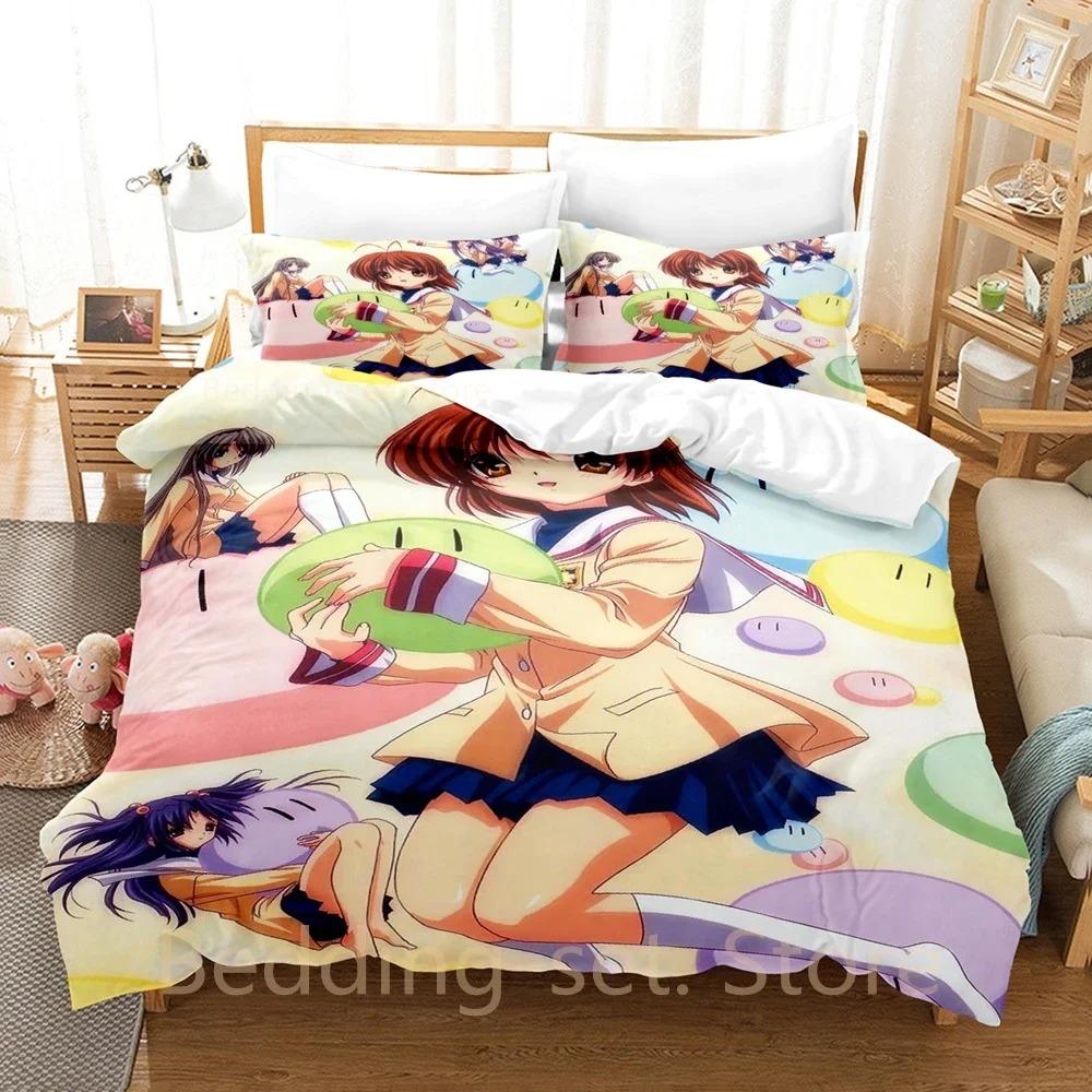 Neues Dango Clannad Bettwäsche-Set Einzelbett Twin Full Queen King Size Bettset Erwachsener Kind Schlafzimmer Bettbezug-Sets Anime Bettlaken-Set