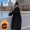 Women's Petite Mid-Length Thickened Black Wool Coat – Versatile, High-End Feel for Autumn & Winter