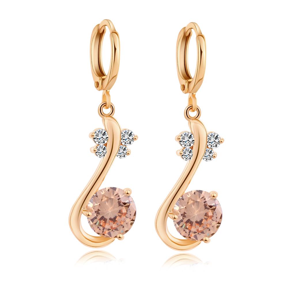 18K Gold-Plated Korean Butterfly Earrings with Zircon.