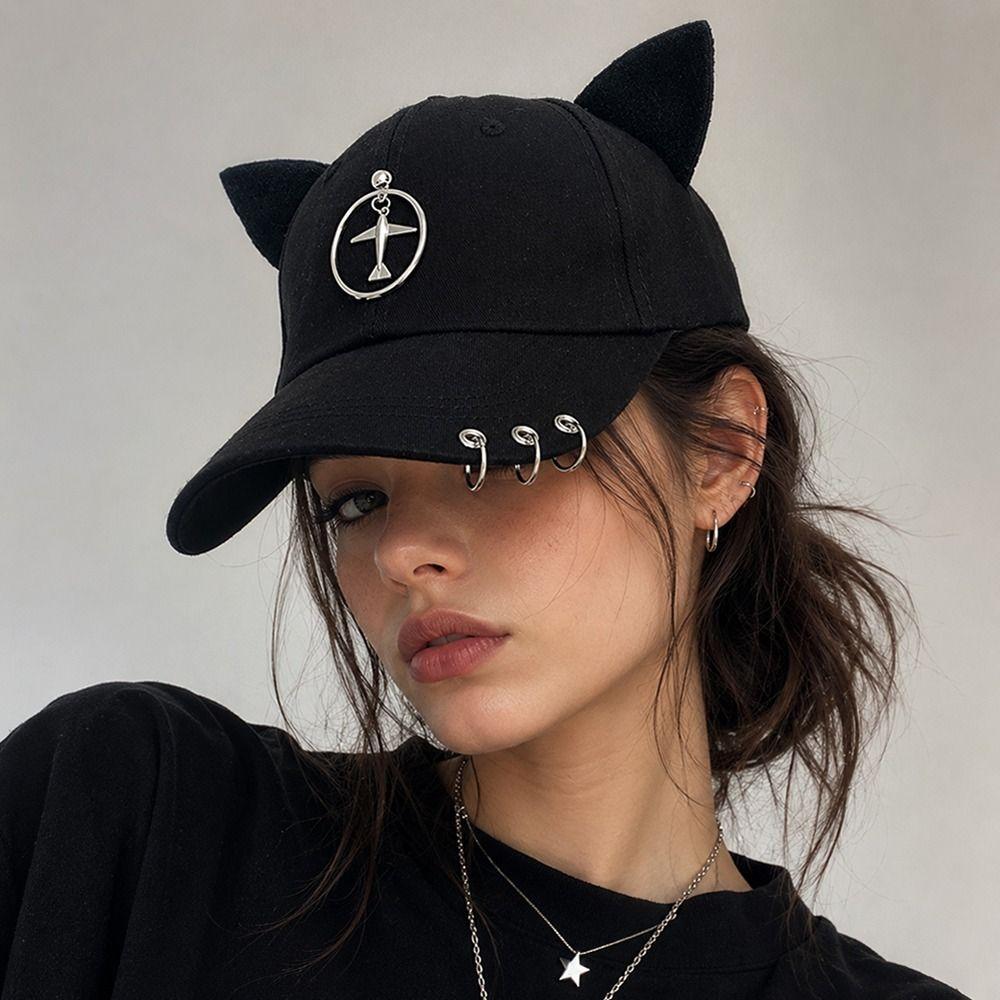 Metal Rings Baseball Caps Cotton Dad Hat Creative Hip Hop Cap Four Seasons