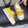 Dopamine Simple Women's Casual Shoes Summer New Platform Running College Style Lace-up Canvas Shoes