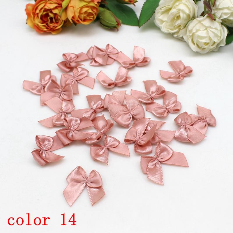 50-100Pcs/Pack 2*2.5cm Small Dacron Ribbon Bow Flower Craft Decoration Handwork DIY Party Decoration Colored Ribbon Bows