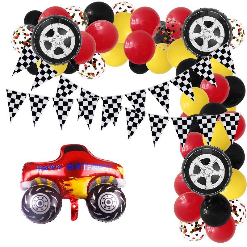Racing-themed Party Balloon Set for Children's Birthday Party Decorations