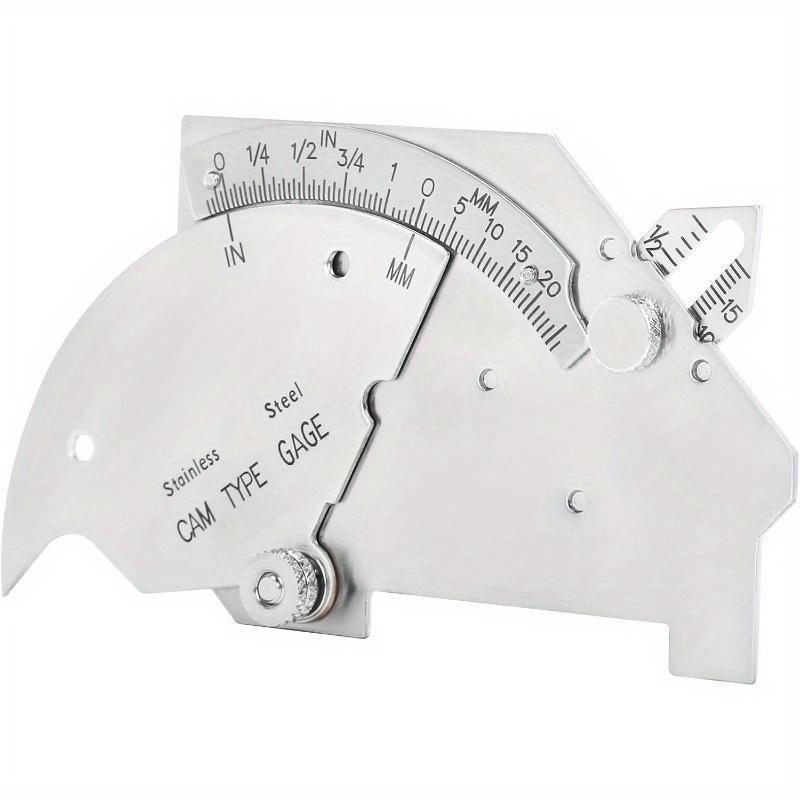 1PC Cam Type Weld Gauge Stainless Steel Metric & Inch Permanently Etched Markings and Thickness for Professional Welders