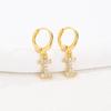 Personalized Round Ear Cuff Earrings: 26 Letters Rhinestone Inlaid, Gold & Silver for Women