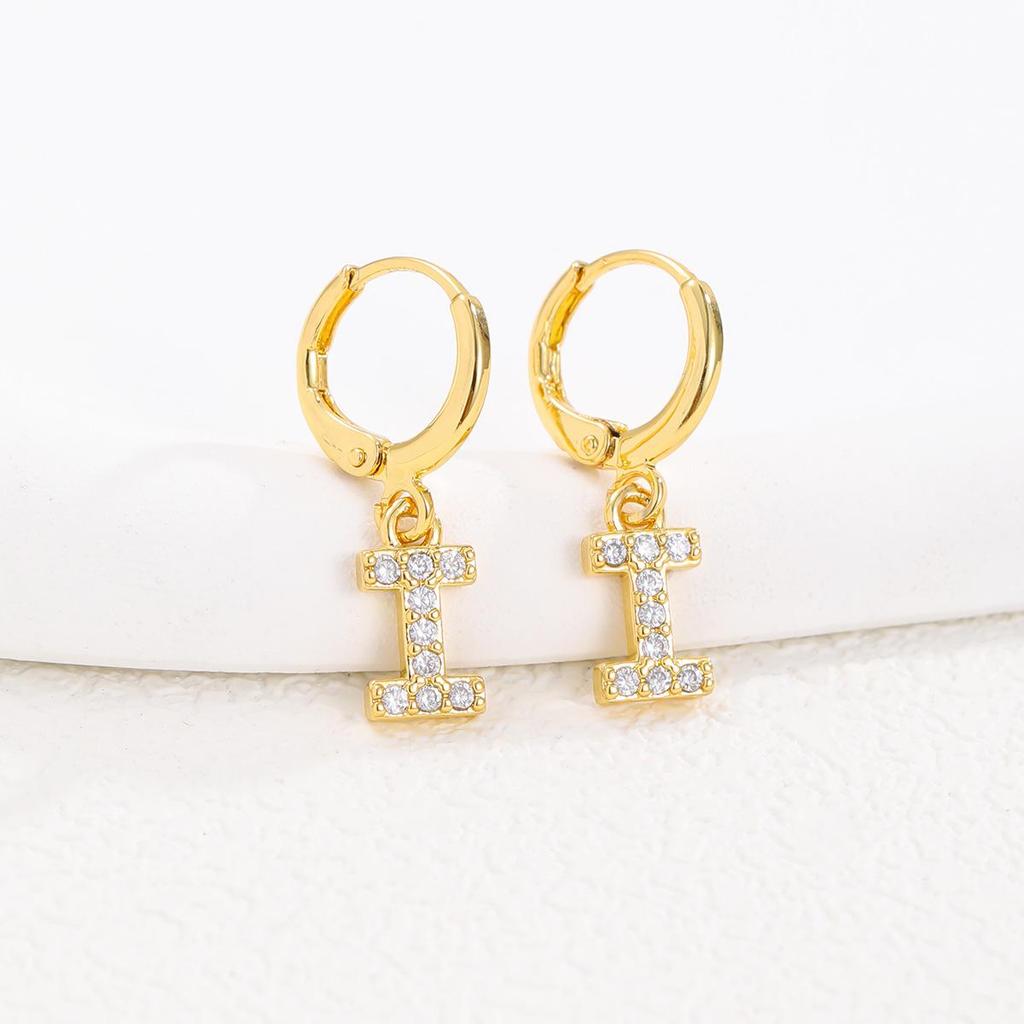 Personalized Round Ear Cuff Earrings: 26 Letters Rhinestone Inlaid, Gold & Silver for Women