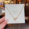 Korean 18K Gold Titanium Steel Women's Clavicle Necklace - Versatile, High-End, Non-Fading Temperament Choker.
