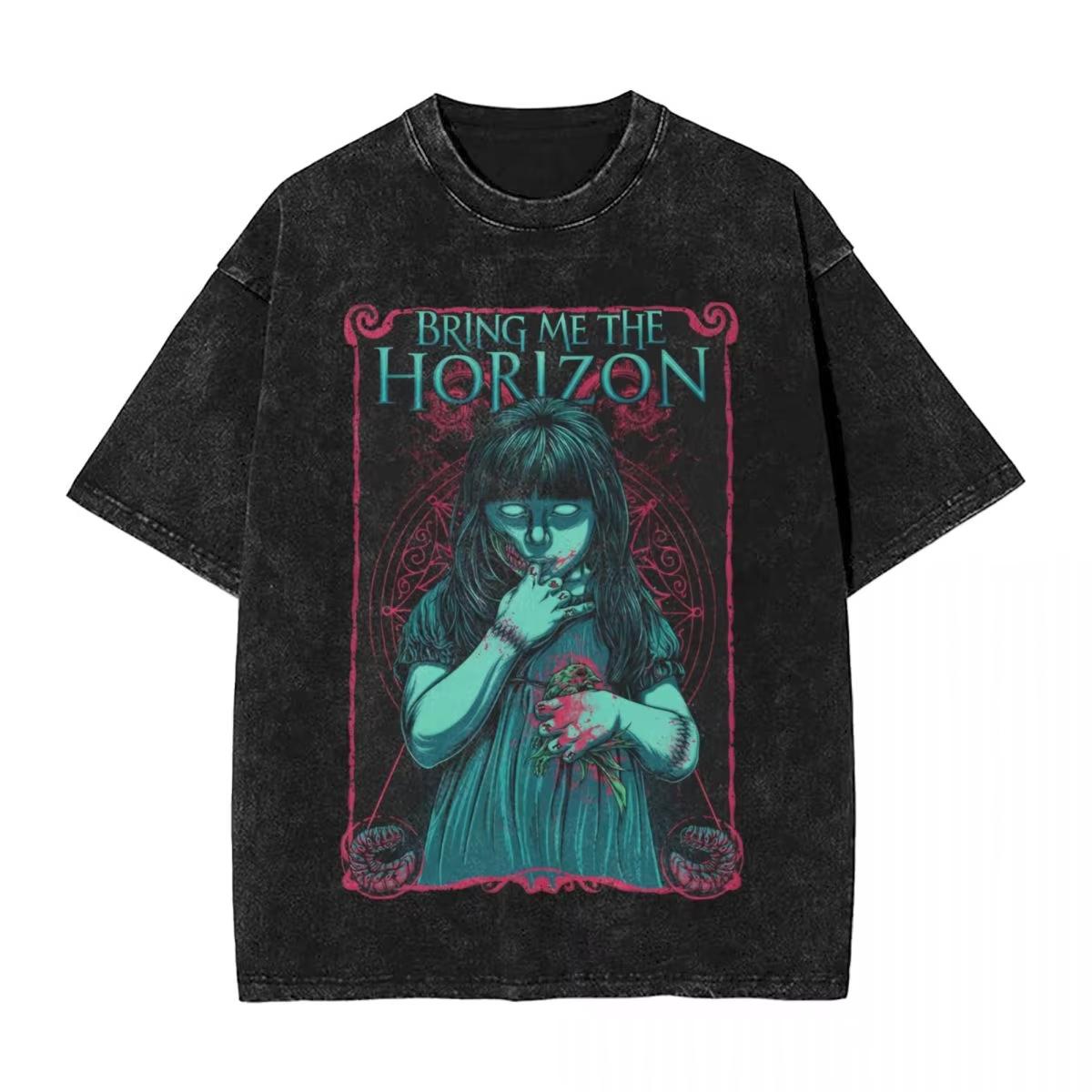 

Horizons Emo T Shirt Band Death Metal Loose T-Shirts Short-Sleeve Streetwear Tshirt Summer Cotton Crewneck Oversize Top Tee 3XL