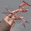 Trendy Fashionable Reading Glasses Women Anti Blue Light Presbyopia Eyewear High-Definition Unisex Transparent Frame Eyeglasses
