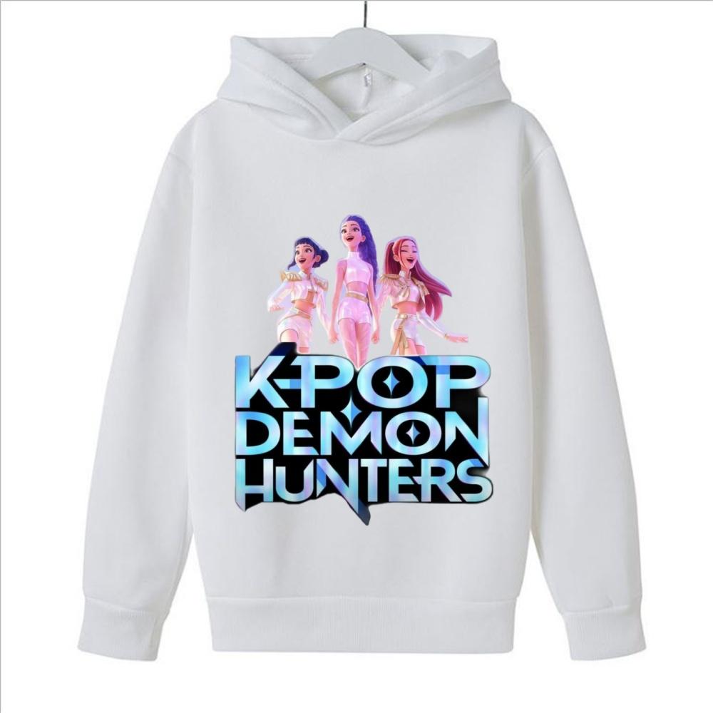 KPop Demon Girls Fashion Casual Sweatshirt Movie New Kids K-Pop Demon Hunters Hooded Tops Toddler Girl Clothes Hunters Hoodie
