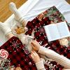1pc Red Marry Christmas Blanket Candy Gingerbread Man Printed Skin-Friendly Soft Blanket New for Home Christmas Decoration