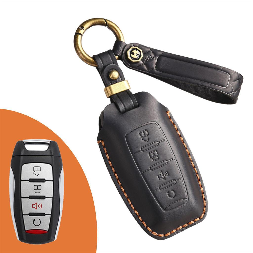 Handmade Leather Retro Key Cover for Haval H6S, H9, M6, First Love, Big Dog, Great Wall Cannon