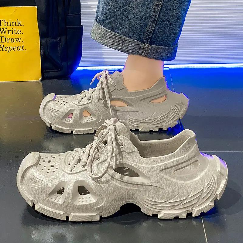 Fashion Slippers Male Shoe Open Hole Shoes Indoor Rubber Clearance Sale Wholesale 2025 Styles Eva Luxury Summer Non-slip H Men's Sandal