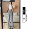 Women's Summer 2025 High-Waisted Gray Joggers - Thin, Loose, Ice Silk, Narrow-Leg Pants