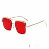 Half Frame Square Ocean Glasses With Pink Lenses For Fashionable Outdoor Wear