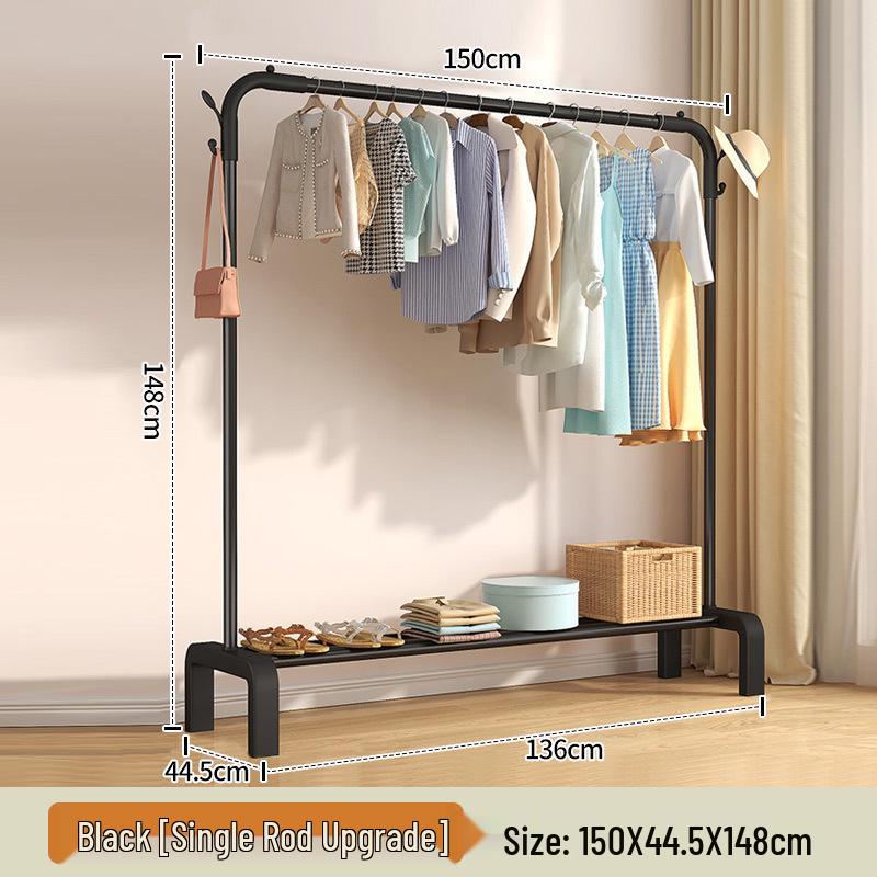 Floor-Standing Indoor Clothes Drying Rack and Coat/Hat Rack for Bedrooms and Dorms.