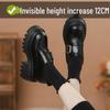 Women's Black Velcro Slip-on Height-Increasing Oxford Loafers, Thick Sole, Autumn 2025.