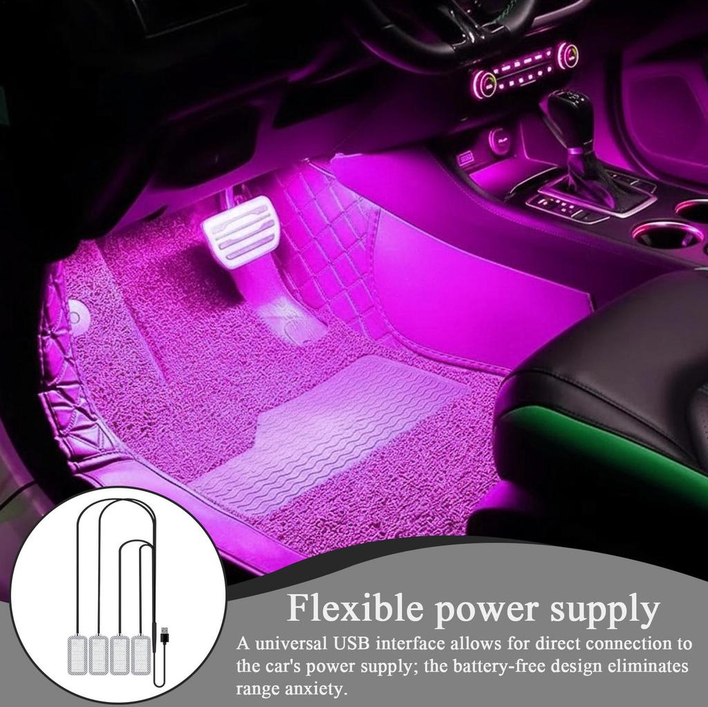 Car Ambient Lighting Adjustable USB Lamp With USB Port LED Car Lights For Truck SUV Tractor Trailer