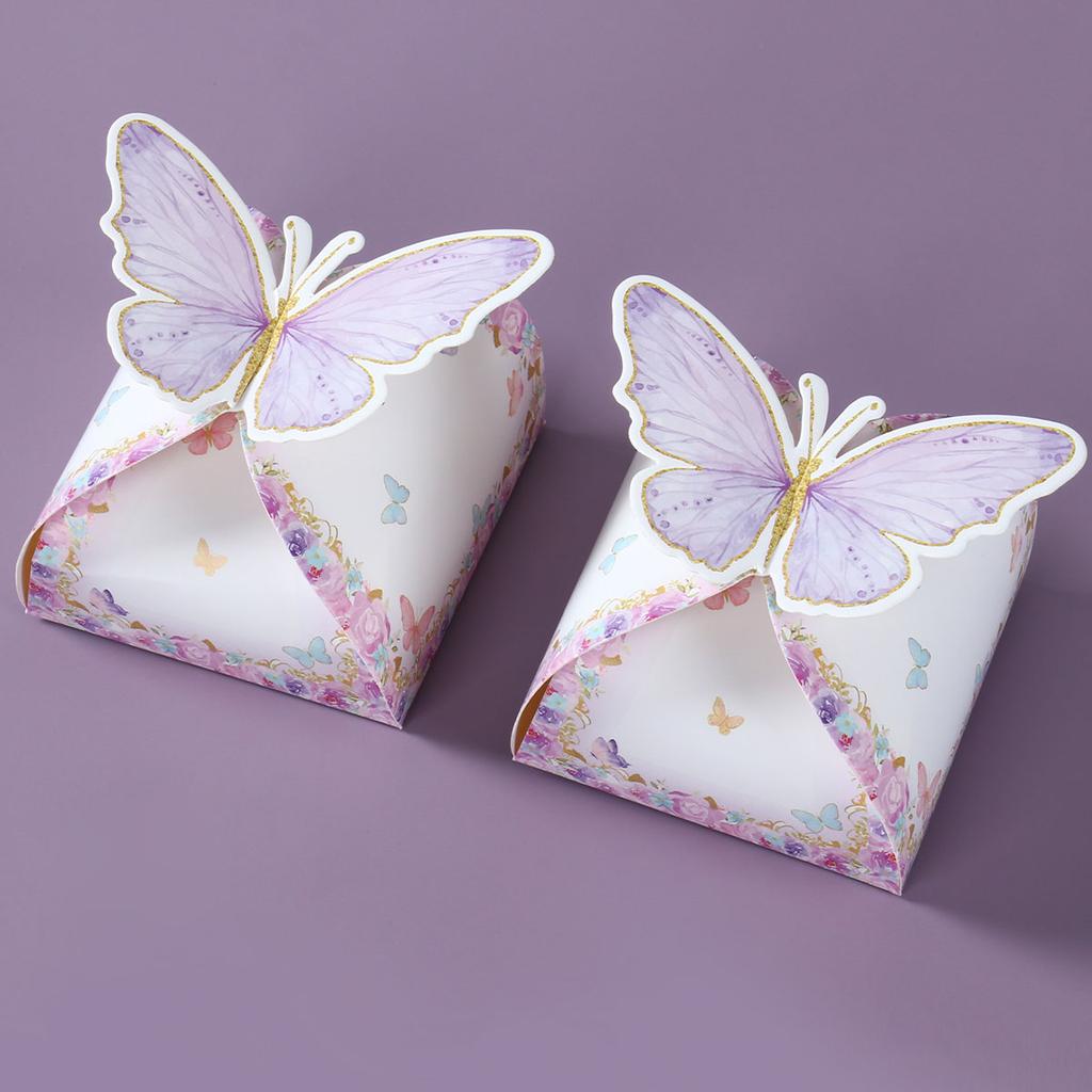 12pcs Butterfly Candy Boxes Gifts Packing Paper Boxes Birthday Party Decorations Girls Wedding Baby Shower Favors For Guest