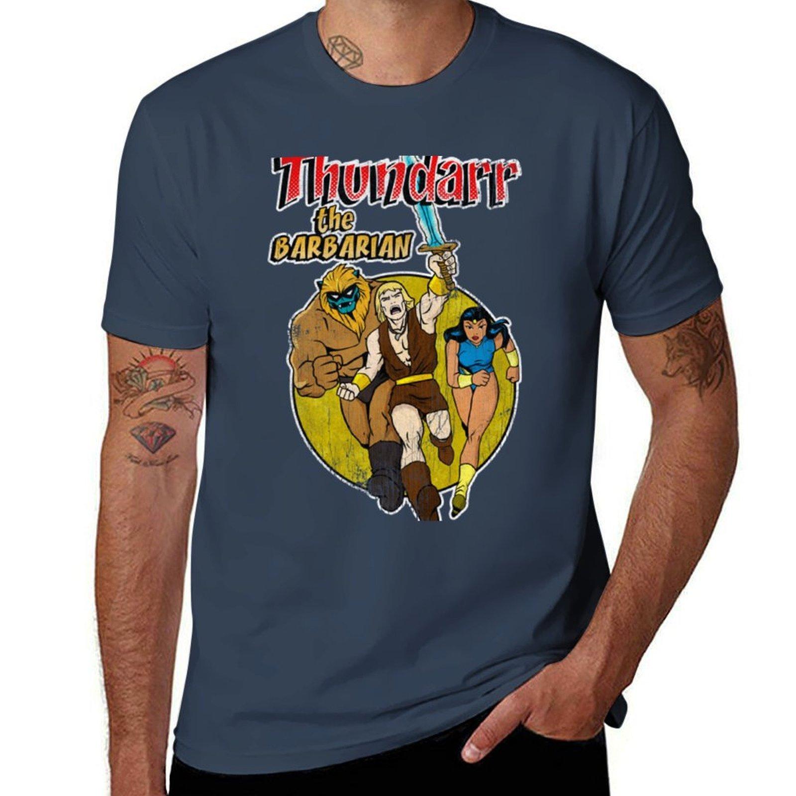 Distressed Thundarr the barbarian TShirt Casual Trendy Short Sleeve TShirt S