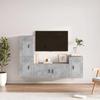 4 Piece TV Cabinet Set Concrete Grey Particleboard