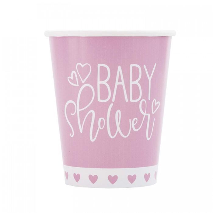 Unique Party Paper Hearts Baby Shower Party Cups (Pack of 8)