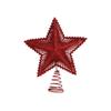 Unlit Gold Glittered 6-Point Star Treetop Christmas Tree Top Star Sprinkled With Gold Powder Three-dimensional Star Spring Ornaments Christmas Party