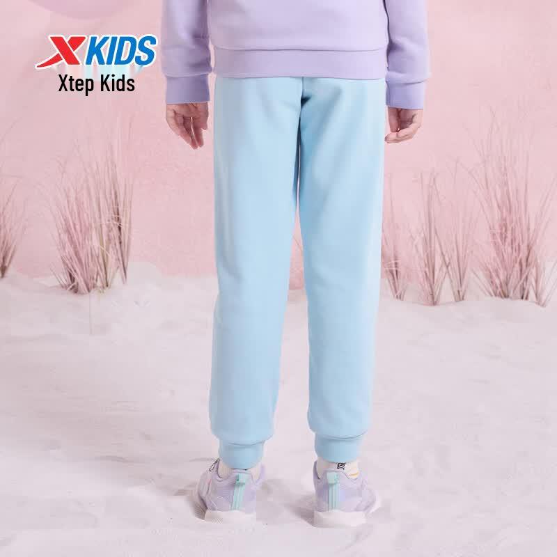 Xtep Kids' Winter Fleece-Lined Cuffed Knit Pants