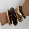 Ingemark 4 Styles Classic Irregular Resin Acrylic Bracelets for Women On Hand Vintage Spring Open Bangle Couple Jewelry Gift