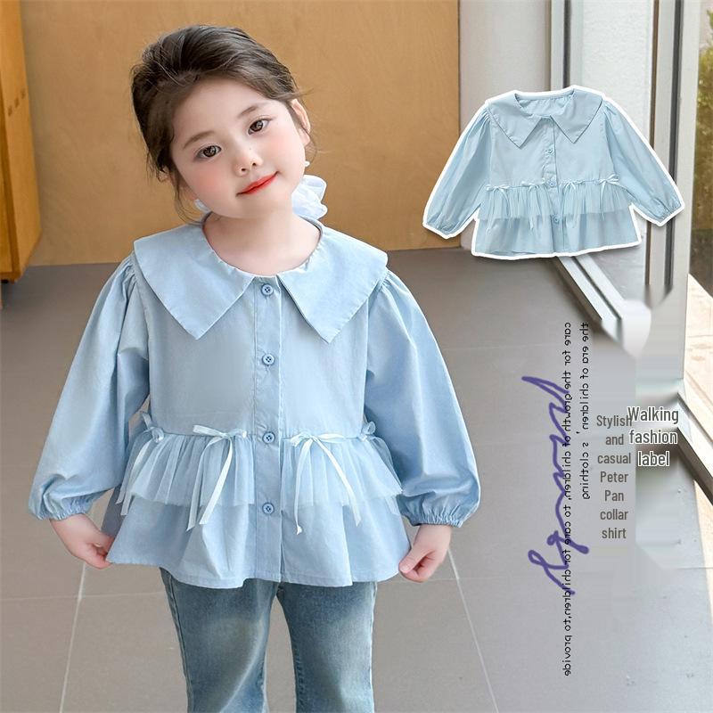 2025 Spring/Autumn Long Sleeve Princess Shirt for Baby Girls