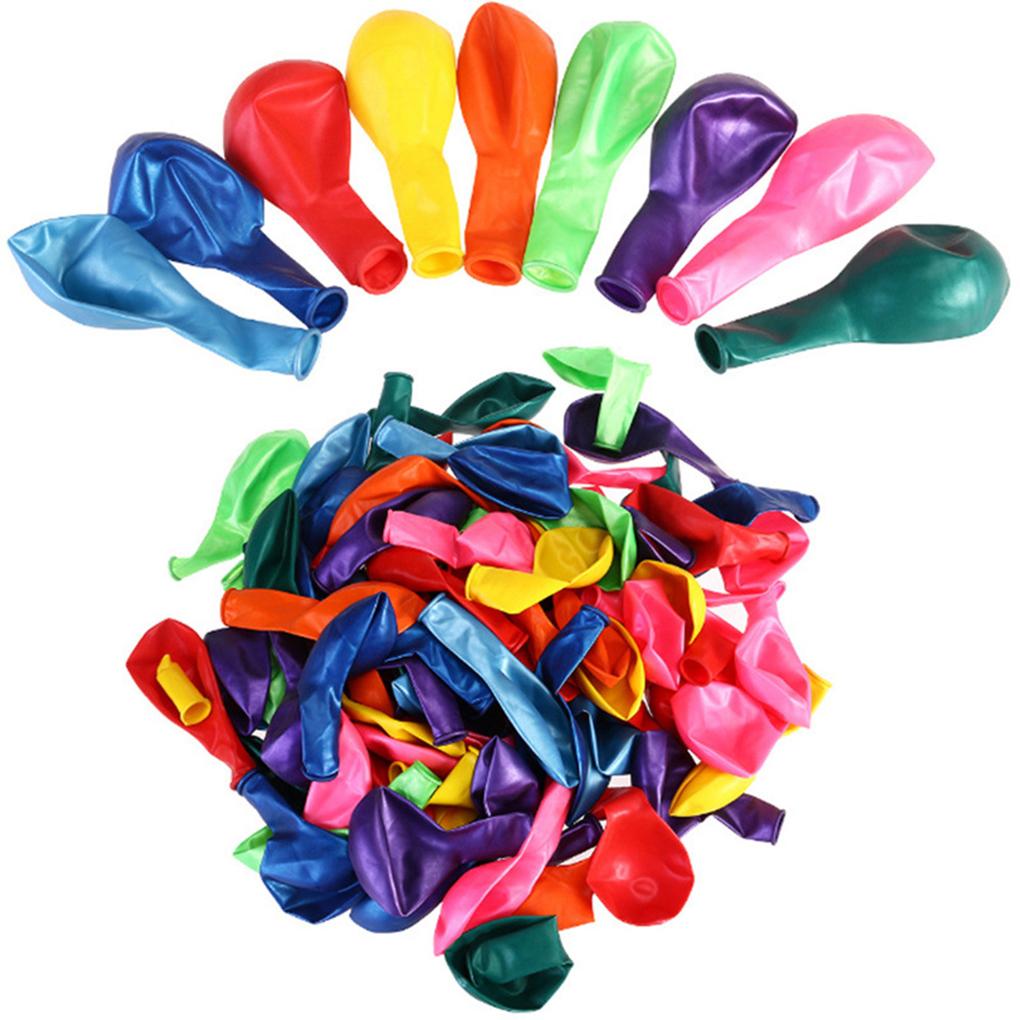 100Pcs 10-inch Thicken Pearlescent Balloon Decorative Latex Balloon Birthday Wedding Party Gift Decoration