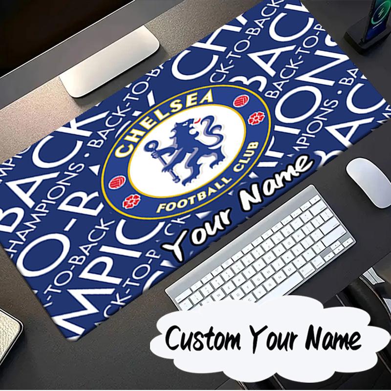 Custom Name Mouse Pad Chelsea Back-to-back Champions Mouse Pad, Gaming Mouse Pad, Keyboard Pad, Desk Decor for Computer Notebook Fan Birthday Gift