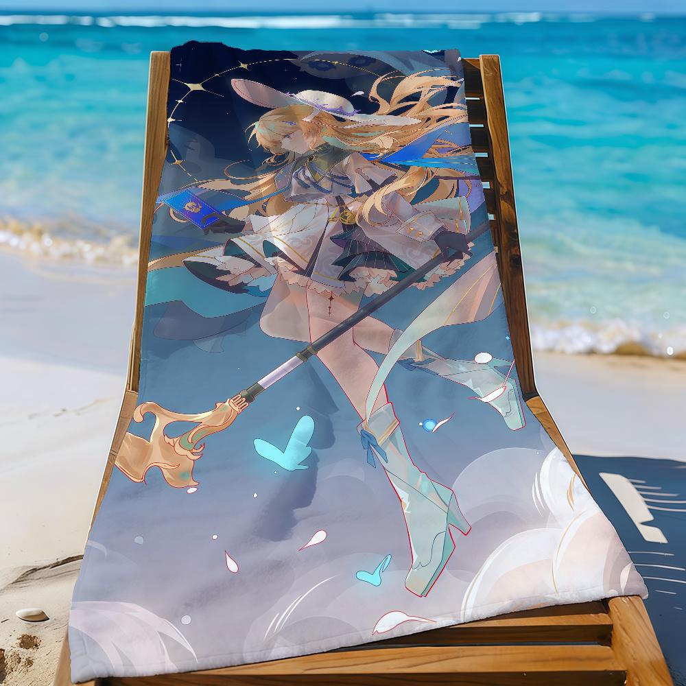 

Phoebe Wuthering Waves Towel Sports Quick Dry Travel Camping Gear Sandproof Soft Light Large Beach Towel W30*H60(CM)