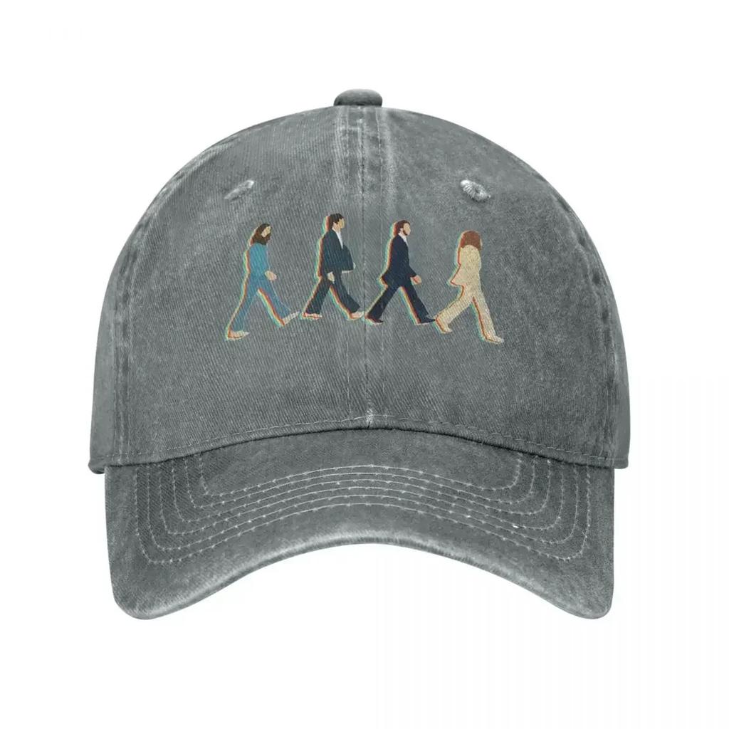 Lässige Road Music Die Beatle Baseballkappen Unisex Stil Used-Look Denim Kopfbedeckung Outdoor Reisen Verstellbare Passform Hüte Kappe